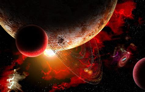 Wallpaper red, storm, planet images for desktop, section фантастика ...