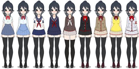 Kisekae: Yan Sim Uniforms +Yandere Chan [+EXPORTS] by cragy-paste on DeviantArt