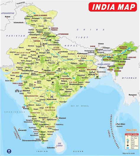 Blank Map Of India With Rivers And Mountains