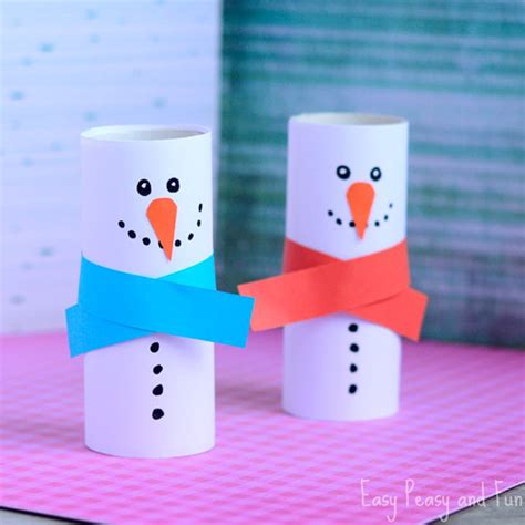 Paper Roll Snowman Craft - Winter Crafts for Kids - Easy Peasy and Fun