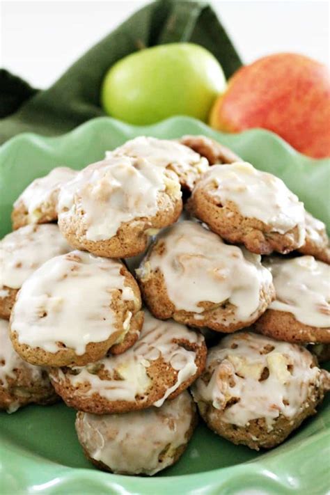 Glazed Soft Apple Cookies - An Old-Fashioned Apple Cookie Recipe