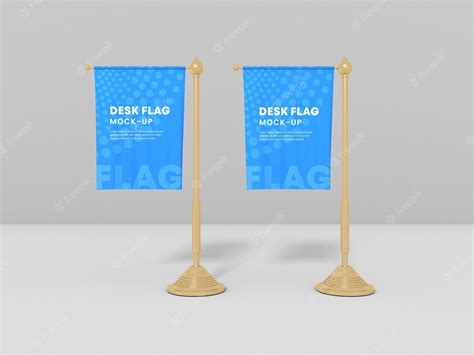 Premium PSD | Mini metal stand desk flag mockup