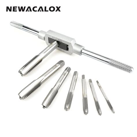 NEWACALOX M3 M12 Tap Wrench & High speed steel 8 in 1 Tap Tool Set DIY Hand Tool Kit-in Tap ...