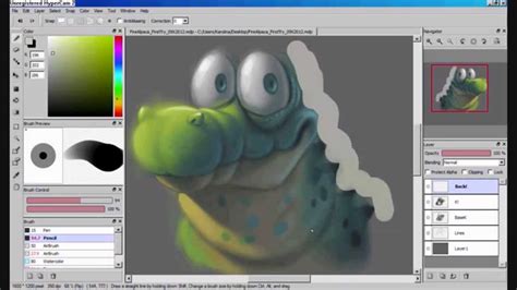 Speedpainting a crocodilian guy [FireAlpaca] - YouTube