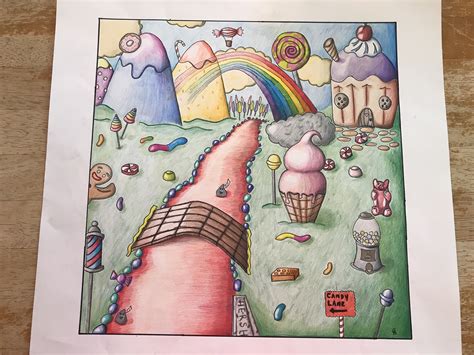 candyland drawing | Sweet drawings, Town drawing, Fairytale drawings