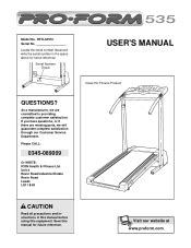 ProForm 535 Treadmill Manual