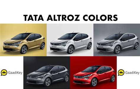 Tata Altroz Colors: Gold, Grey, Red, Silver, White - GaadiKey