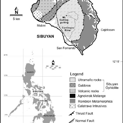 ­Map­showing­the­distribution­of­lithologies­in­the­Sibuyan­ Island.­... | Download Scientific ...