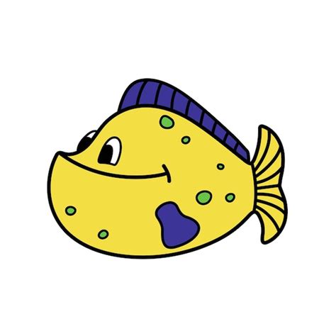 Premium Vector | Yellow fish cartoon