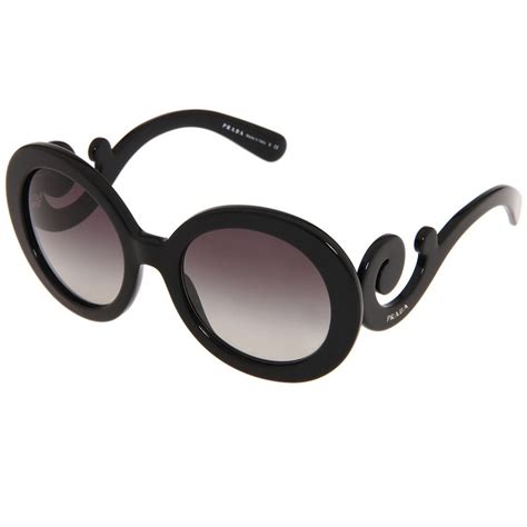 Prada Women's PR 27NS Black Minimal-baroque Round Sunglasses | Overstock.com | Prada sunglasses ...