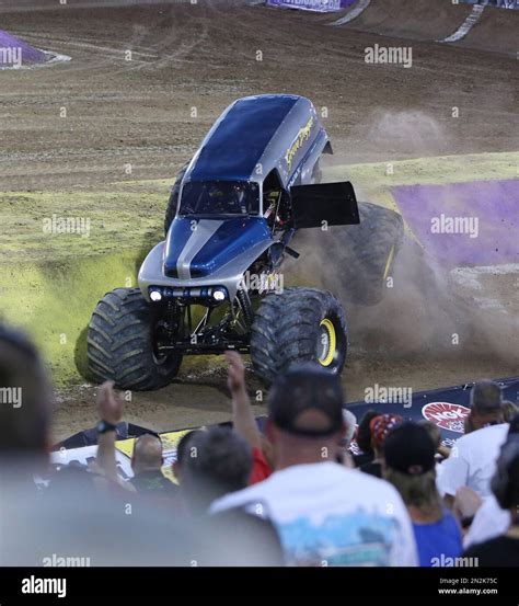 Fans watch as monster truck, Grave Digger, crashes during the Monster ...