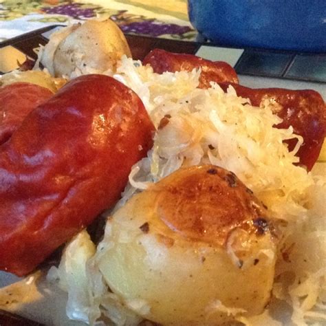 Roasted Potato Sauerkraut And Sausage Casserole Recipe