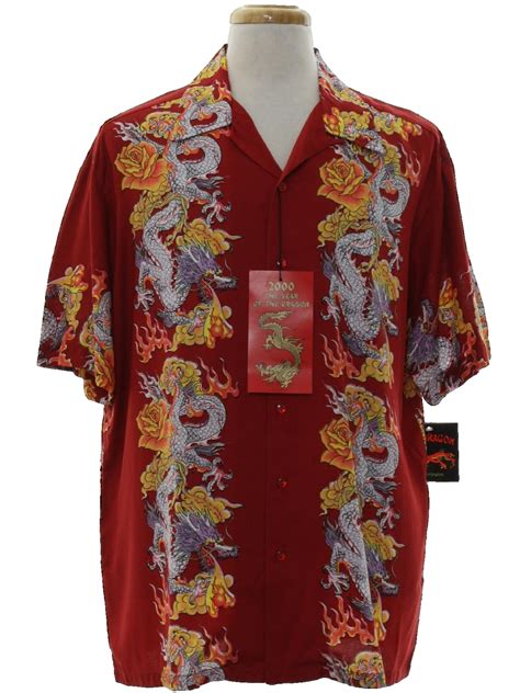 Vintage 90s Shirt: Late 90s -Red Dragon Kennington- Mens red background ...