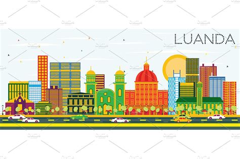 Luanda Angola Skyline | People Illustrations ~ Creative Market