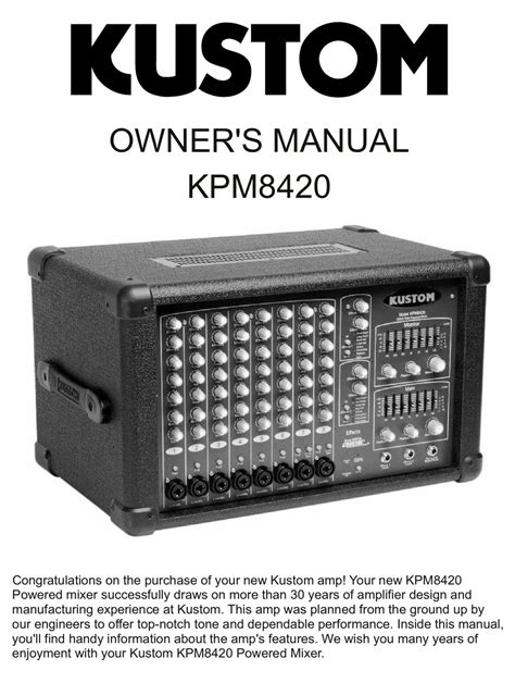 KUSTOM KPM8420 OWNER'S MANUAL Pdf Download | ManualsLib