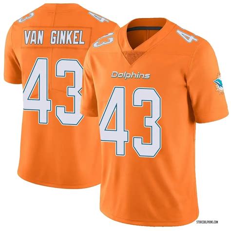 Nike Andrew Van Ginkel Miami Dolphins Men's Limited Orange Color Rush Jersey