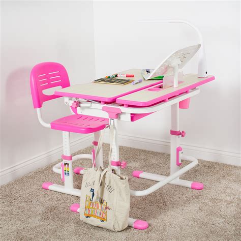 Deluxe Height Adjustable Children's Desk & Chair Kids Interactive ...