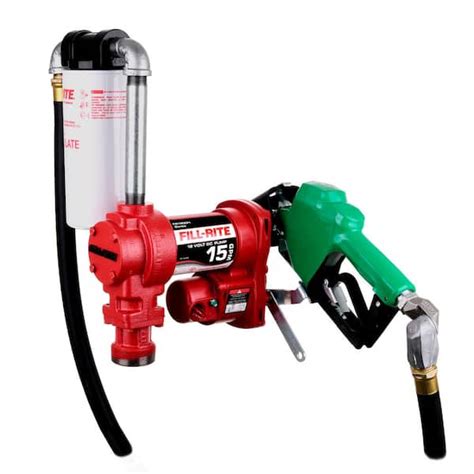 FILL-RITE 12-Volt 15 GPM 1/4 HP Fuel Transfer Pump (Filter with Swivel ...