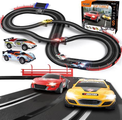 Electric Race Tracks for Boys and Kids Including 4 Slot Cars 1:43 Scale ...