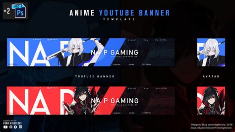 NA P Gaming - Anime Youtube banner [Free Template] by Vonix-Nightcore on DeviantArt