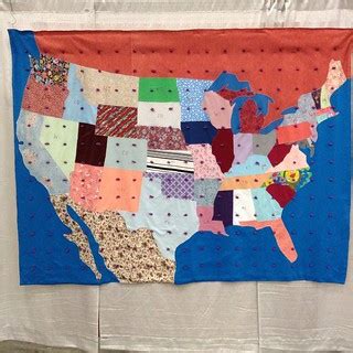 US map tied quilt from the 70s quilt exhibit from @billvol… | Flickr