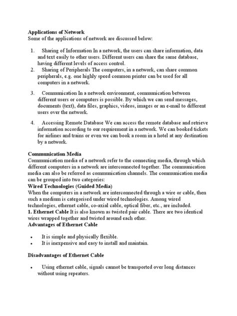 Applications of Network | PDF | Network Topology | Computer Network