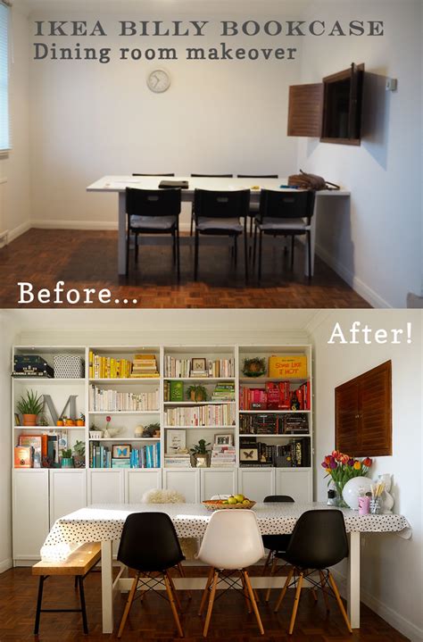 Interiors transformation - IKEA Billy bookcase dining room Oyster & Pearl blog/Lottie Storey ...