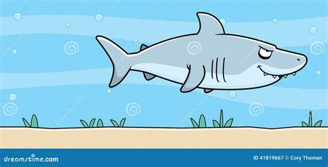 Cartoon Shark Underwater Stock Vector - Image: 41819667