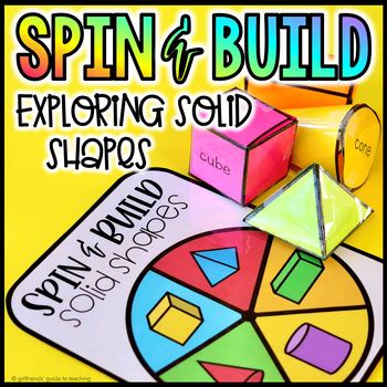 Spin and Build 3D Shapes | Exploring Solid Shapes Math Center Activity