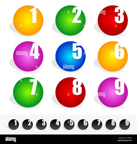 Colorful circles with numbers cut into them Stock Photo - Alamy