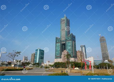 Skyline of kaohsiung stock image. Image of financial - 106997459