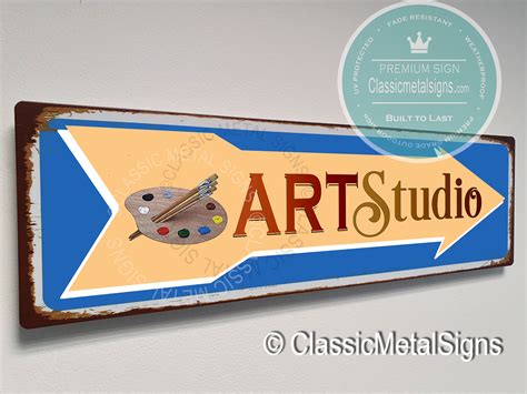 Vintage Style Art Studio Sign - Classic Metal Signs