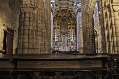 Oporto cathedral altar stock image. Image of beautiful - 31142315