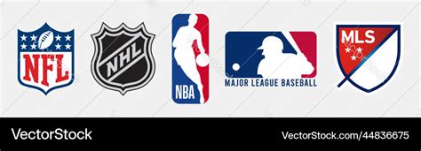 Official logos of major usa sports leagues Vector Image