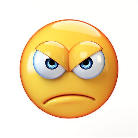 Angry emoji isolated on white background, mad emoticon 3d rendering by ...