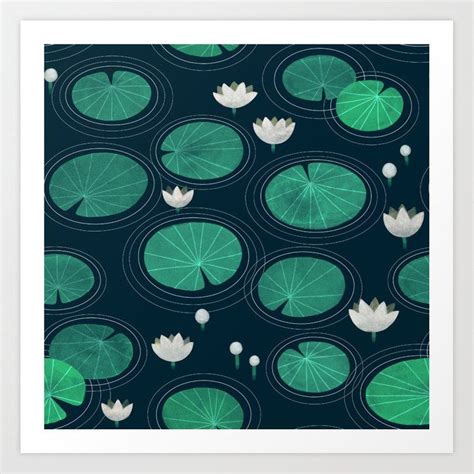 Lily pads Art Print by A.Vogler - X-Small | Art prints, Lily pad ...