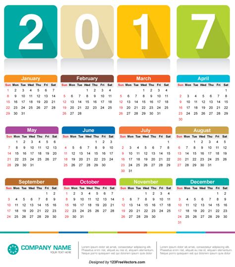 Calendar 2017 Vector by 123freevectors on DeviantArt