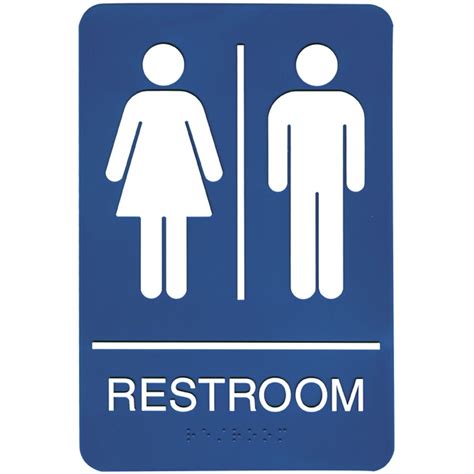 ADA Compliant Unisex Restroom Sign, Blue