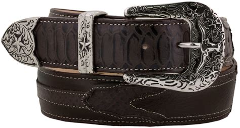 Mens Brown Python Snake Print Leather Rodeo Silver Buckle Cowboy Belt | eBay