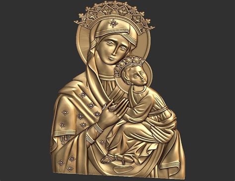 OBJ file Saint Mary Mother of God-Icon ️・3D printing template to ...