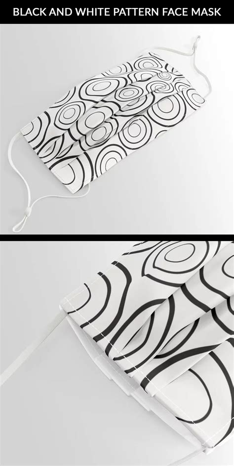 Black and white geometric Pattern Face Mask. Black and white concentric ...