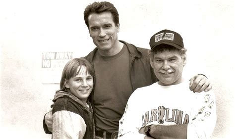 Mike Muscat with Arnold Schwarzenegger and Austin O'Brien on the set of ...