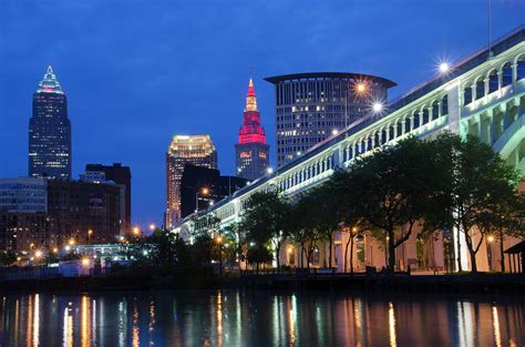 Cleveland Skyline Sunset Photograph by Ann Bridges - Fine Art America