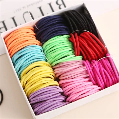 Aliexpress.com : Buy 100pcs/lot Girls Elastic Hair Bands Ponytail Tie ...