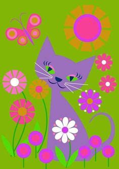 Whimsical Art Paintings, Abstract Art Painting Diy, Cat Painting, Fabric Painting, Canvas ...