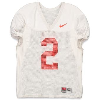 Clemson Tigers Practice-Used #19 White Jersey from the 2015-17 Football ...