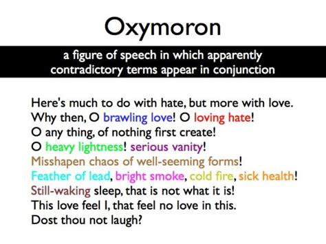 Oxymorons | Oxymoron, Figure of speech, Conjunctions