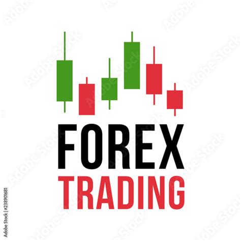 Vector logo with candlestick trading chart analyzing in forex Stock ...