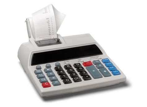 Premium Photo | Printing calculator with paper tape rolled up