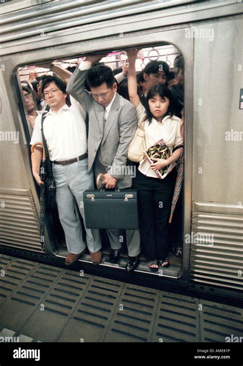 Tokyo Subway Train During Rush Hour Stock Photo - Alamy